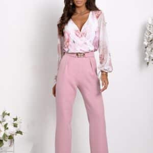 Spodnie Komplet Model Milano 01801. Dirty Pink/Flowers - With You