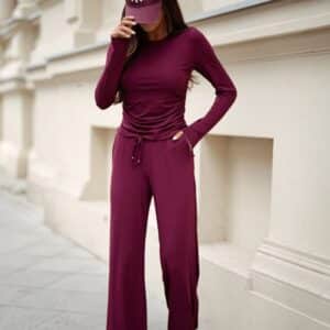 Spodnie Komplet Model Shira 374728400 Bordo - LaBalancia