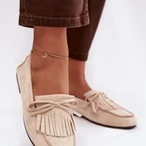 Mokasyny Model Janelisse QQ-274 Light Beige - Step in style