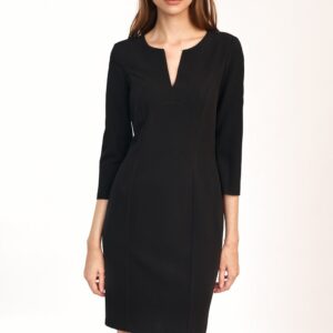 Sukienka Dopasowana czarna sukienka mini  S185 Black - Nife